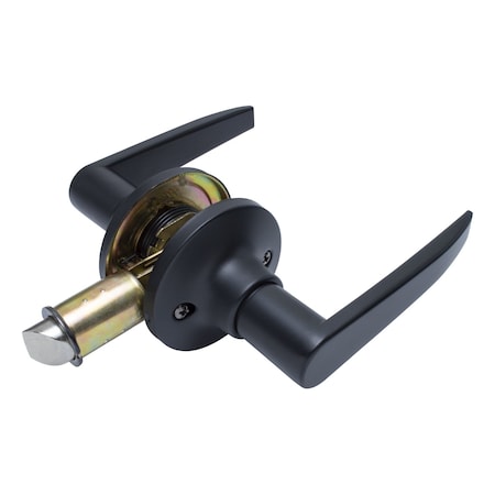 Global RV/Manufactured Housing Interior Lockset, Lever Style No 909 Passage/Non-Locking, Alum, Matte Black LSL-909PSAL-MB